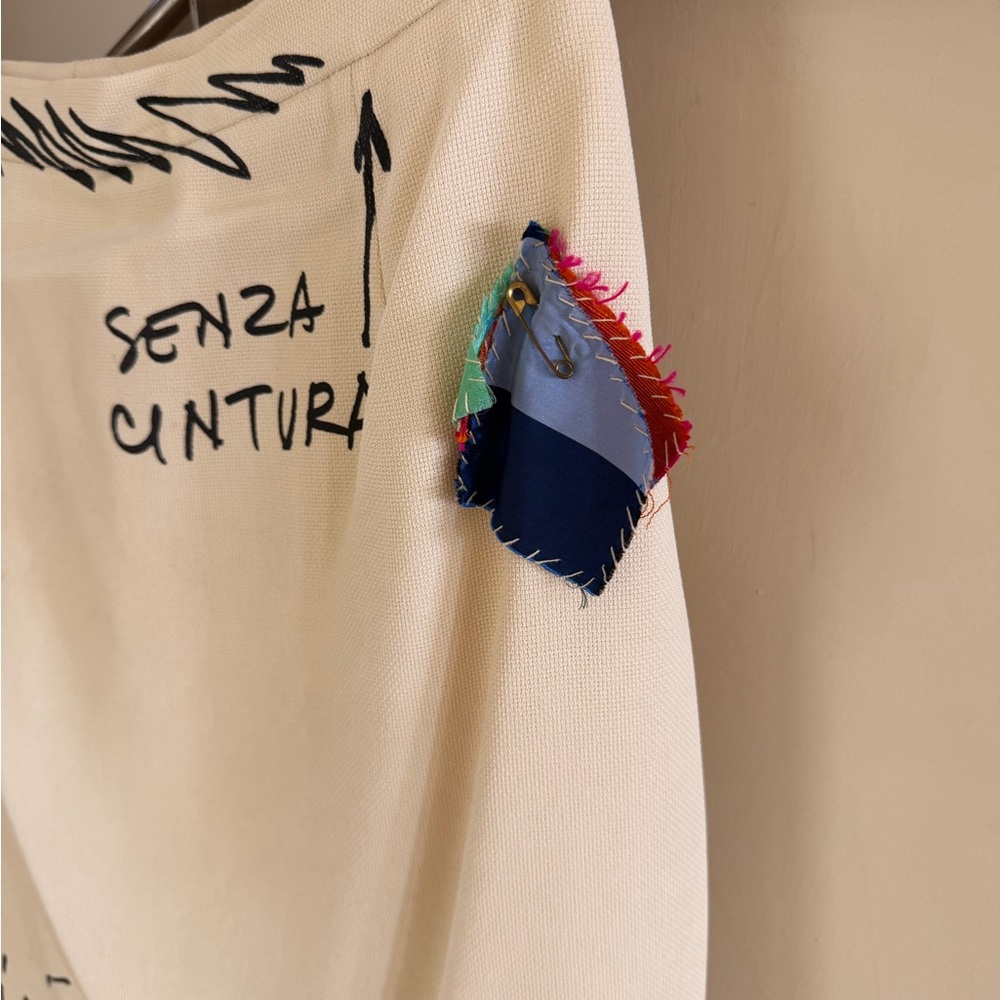 MOSCHINO couture Cream Graphic Pencil Skirt - Picture 2 of 13